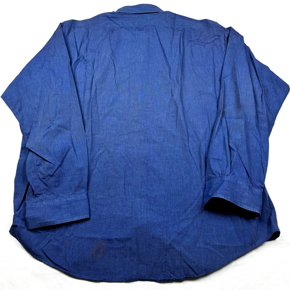Brooks Brothers Makers Shirt Mens 16.5 - 36 Dark Blue Chambray Ivy USA VTG - Picture 4 of 14